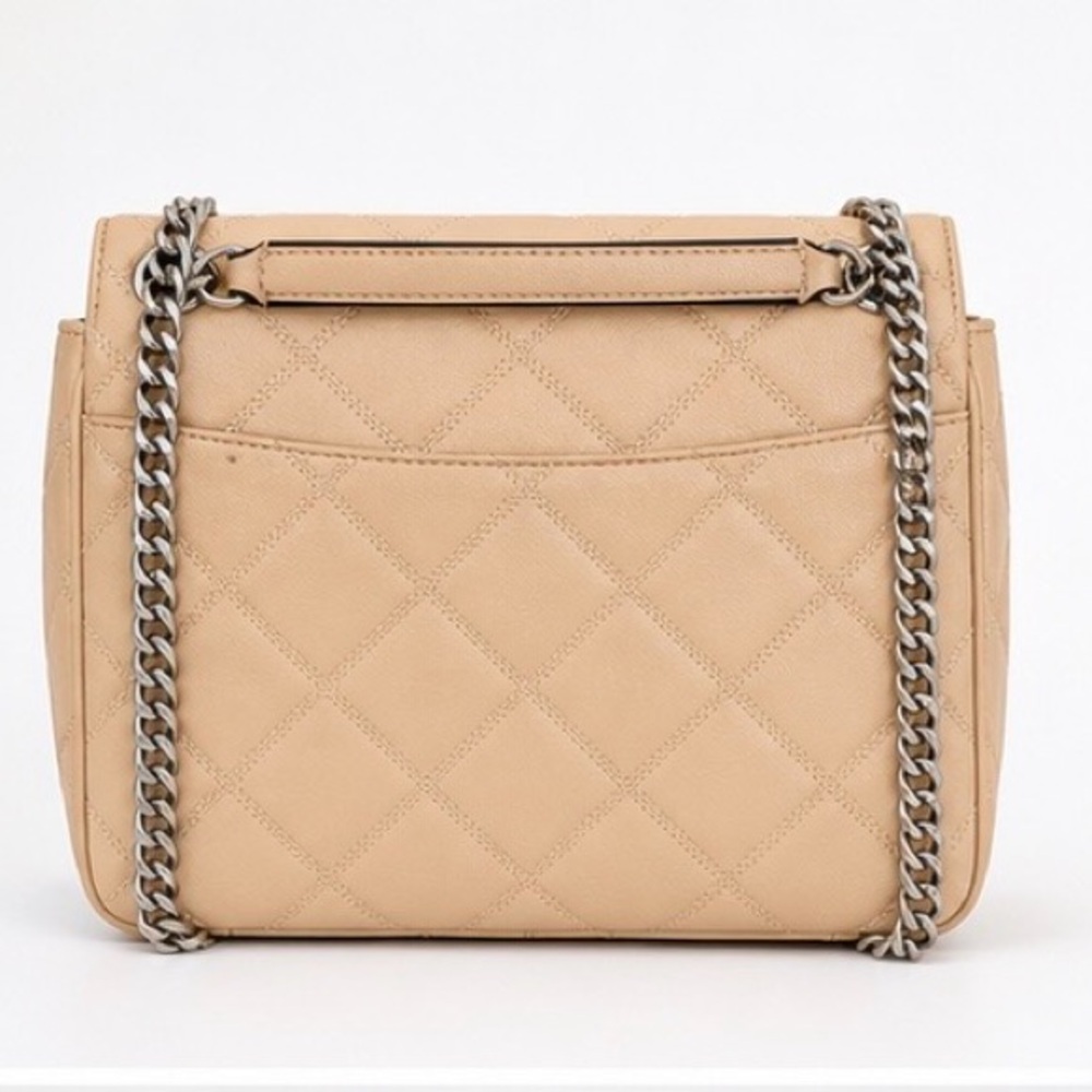 Tory Burch Beige Quilted Leather Chain Crossbody Shoulder Bag - Picture 4 of 14